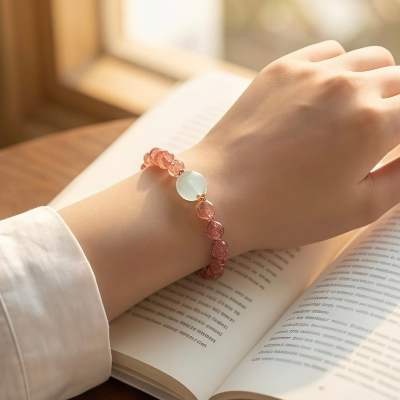 Strawberry Quartz Energy Bracelet – Love & Harmony Crystal