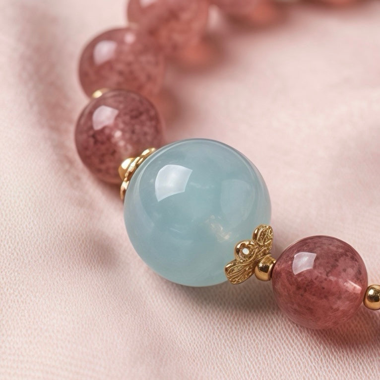 Strawberry Quartz Energy Bracelet – Love & Harmony Crystal