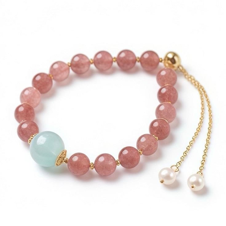 Strawberry Quartz Energy Bracelet – Love & Harmony Crystal