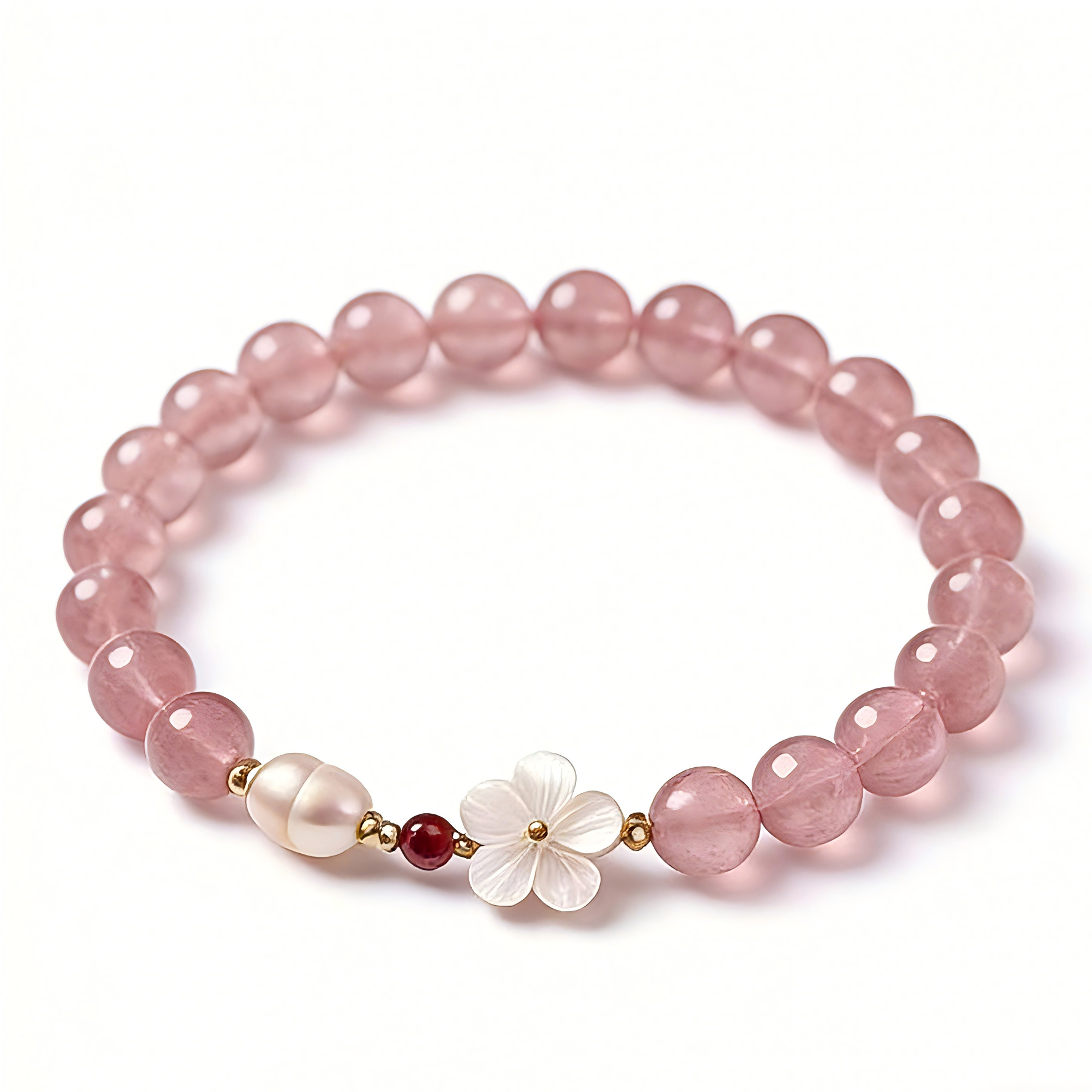 Pink Crystal Flower Bracelet – Elegant Feminine Jewelry